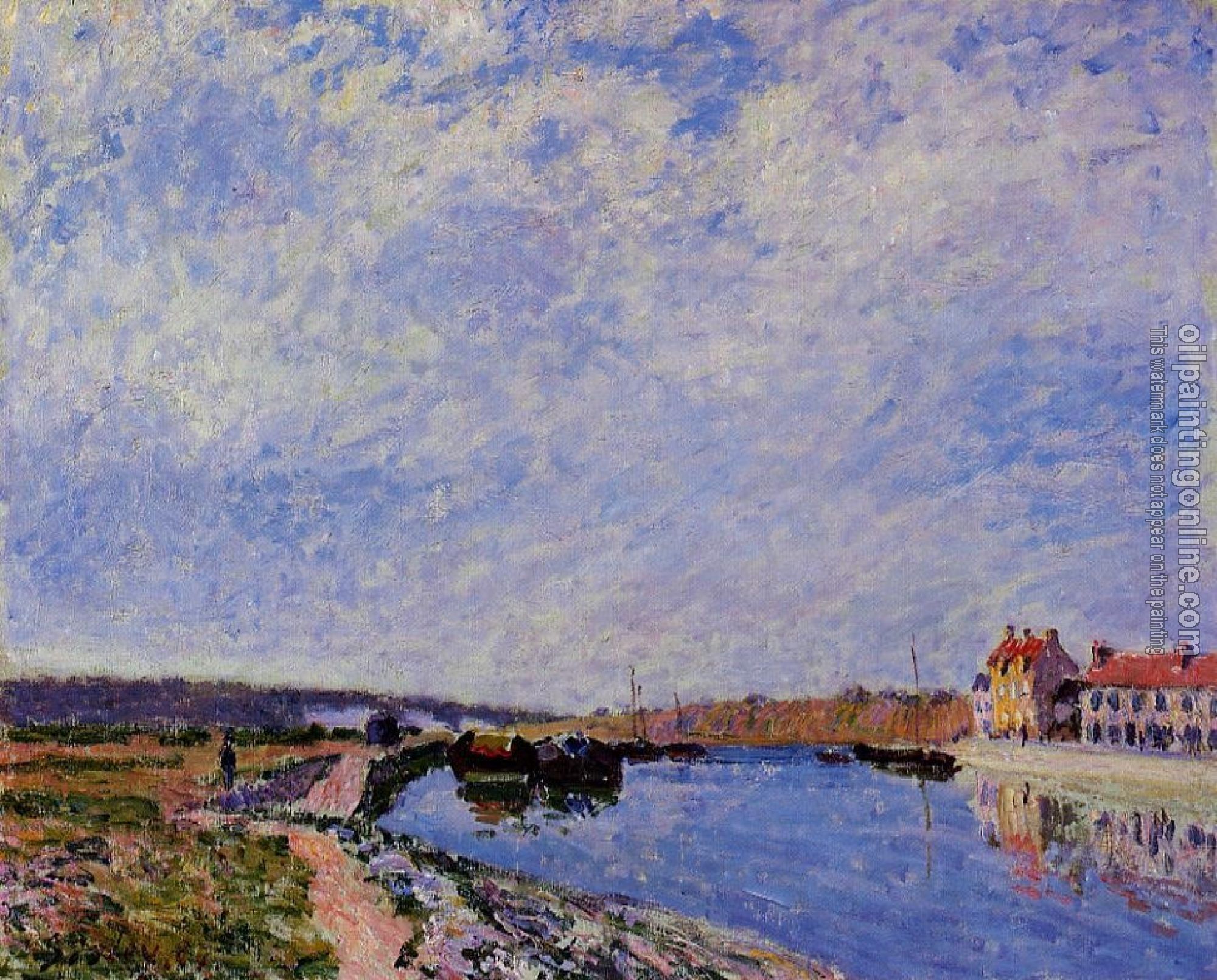 Sisley, Alfred - The Barge Port and Saint-Mammes